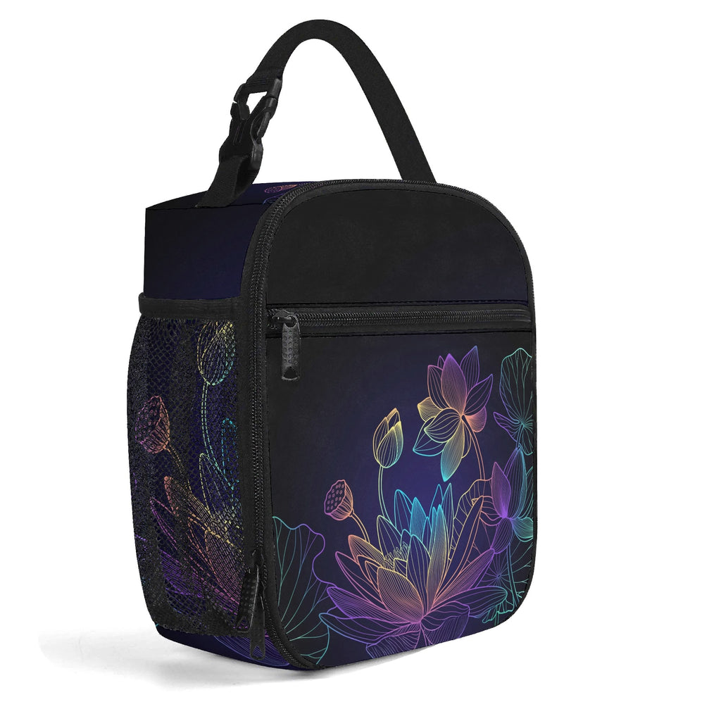 Rainbow Lotus Flowers Insulated Lunch Bag - Offbeat Sweetie