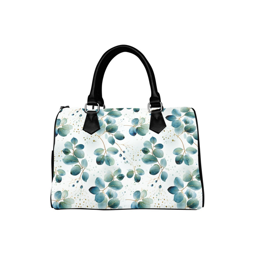 Eucalyptus Leaves Boston Handbag - Offbeat Sweetie