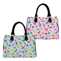 Pink And Blue Mismatched Baby Dinos Boston Handbag - Offbeat Sweetie