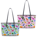 Pink And Blue Mismatched Baby Dinos Tote Bag - Offbeat Sweetie