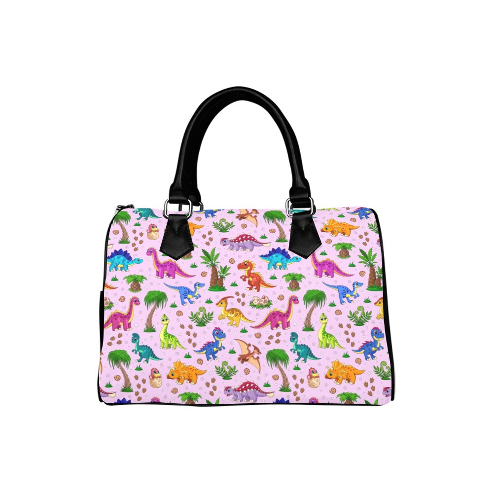 Pink Baby Dinos Boston Handbag - Offbeat Sweetie