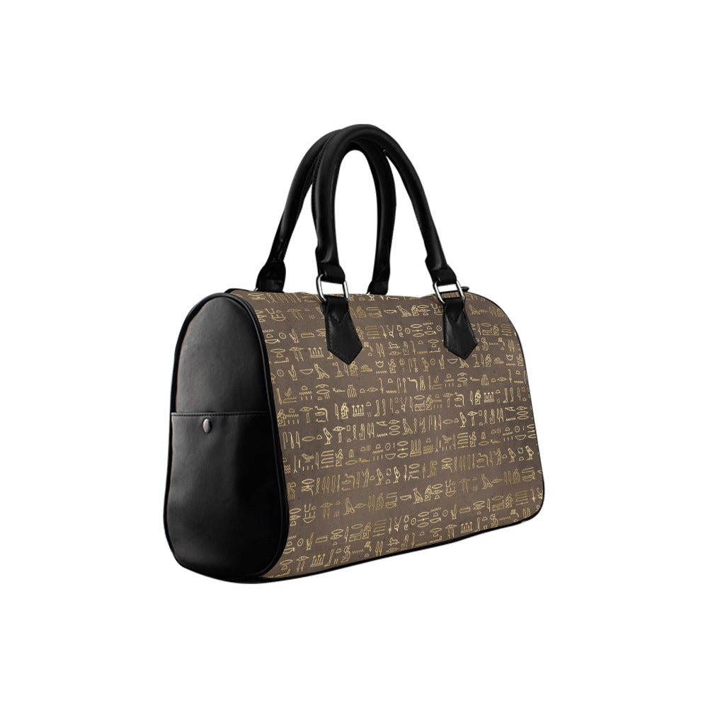Hieroglyphics Boston Handbag - Offbeat Sweetie