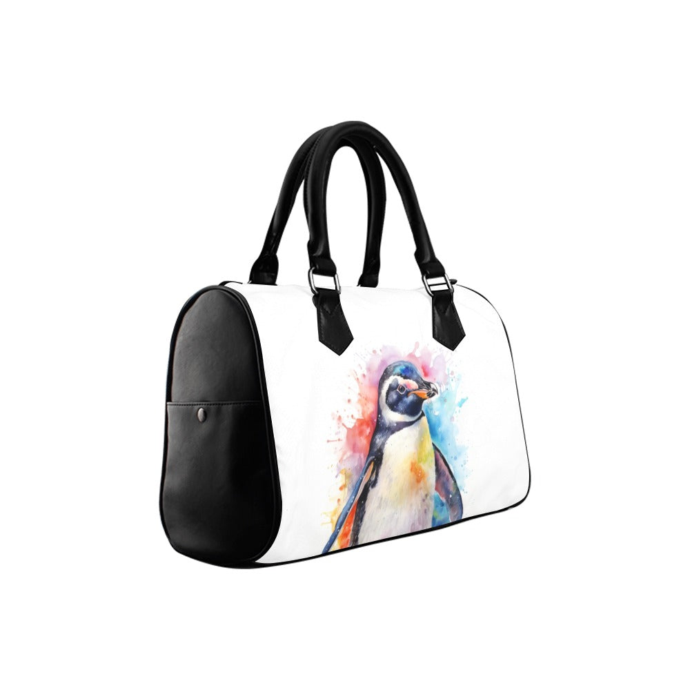 Watercolour Penguin Boston Handbag - Offbeat Sweetie