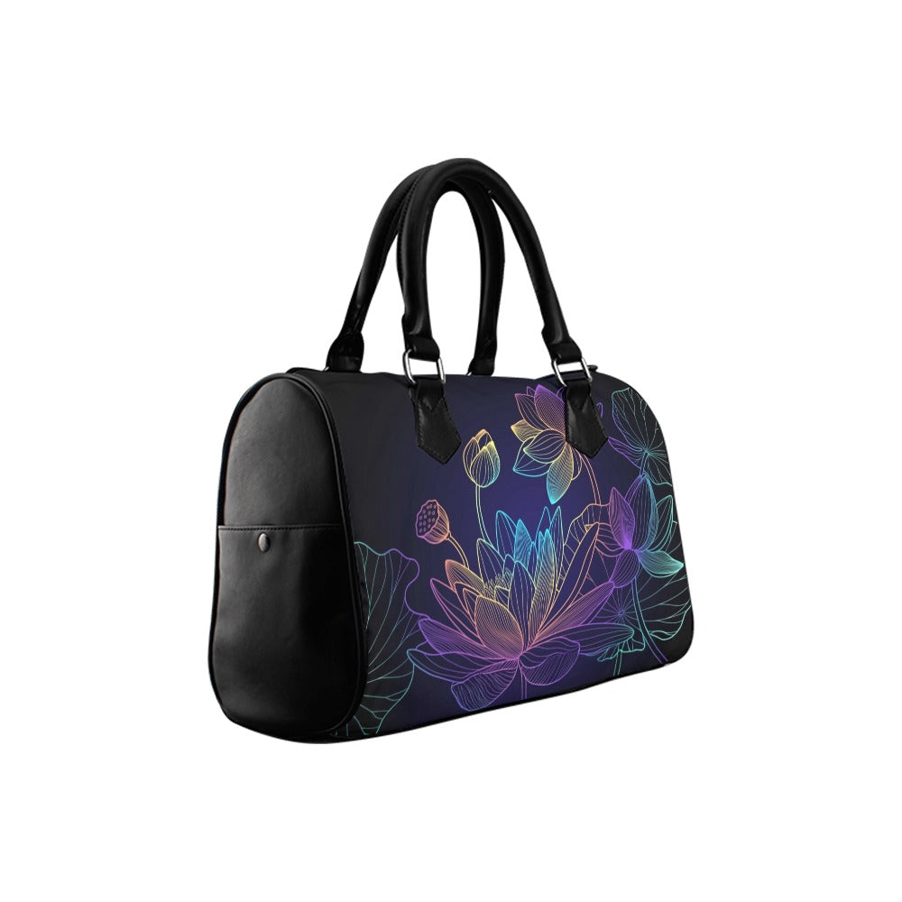Rainbow Lotus Flowers Boston Handbag - Offbeat Sweetie