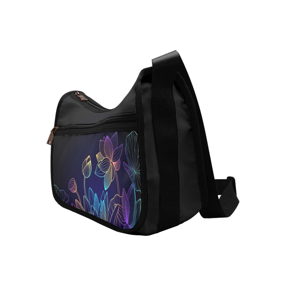 Rainbow Lotus Flowers Crossbody Bag - Offbeat Sweetie