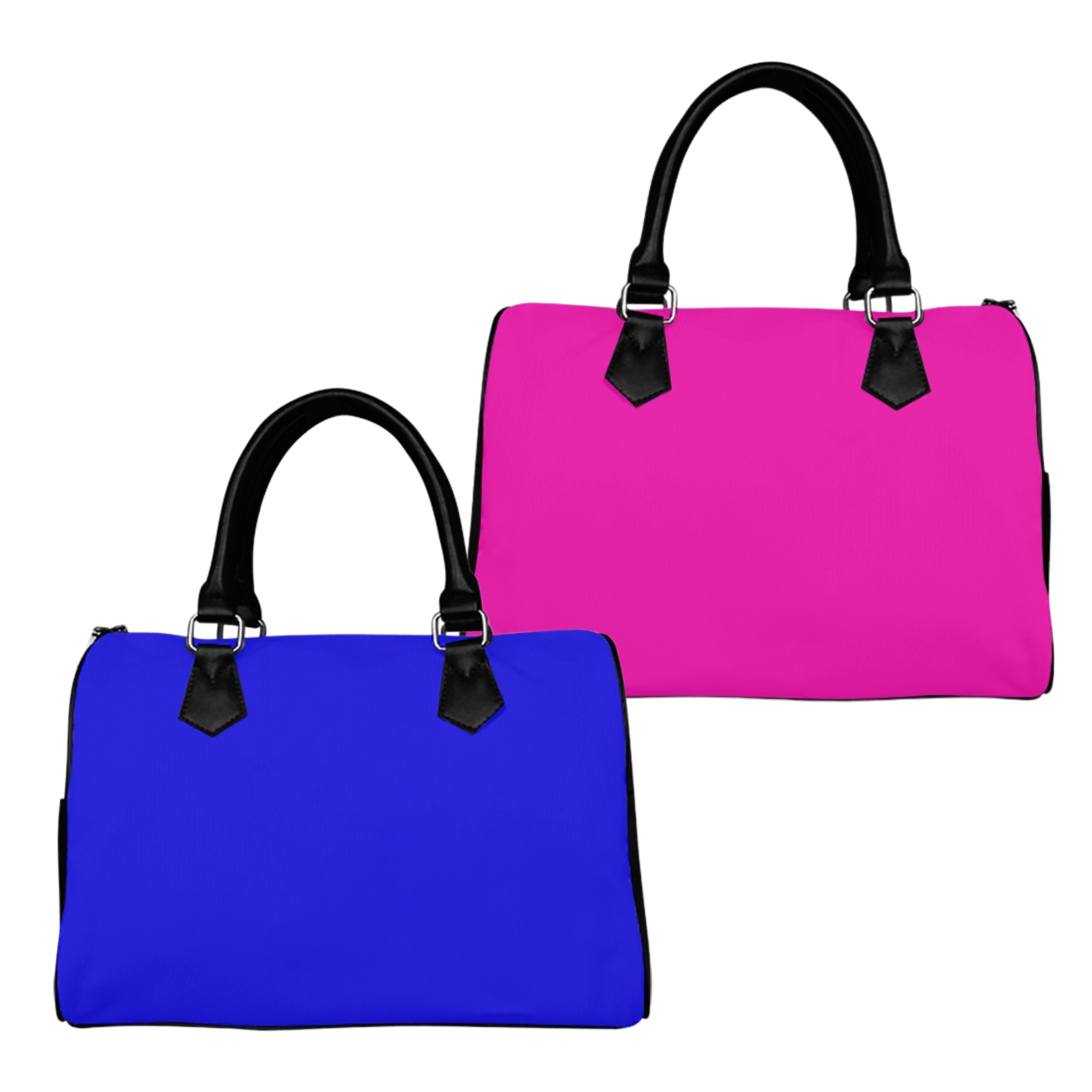 Blue And Pink Mismatched Boston Handbag - Offbeat Sweetie