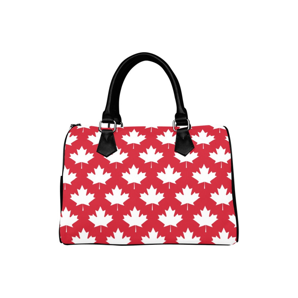 Maple Leaves Red Boston Handbag - Offbeat Sweetie