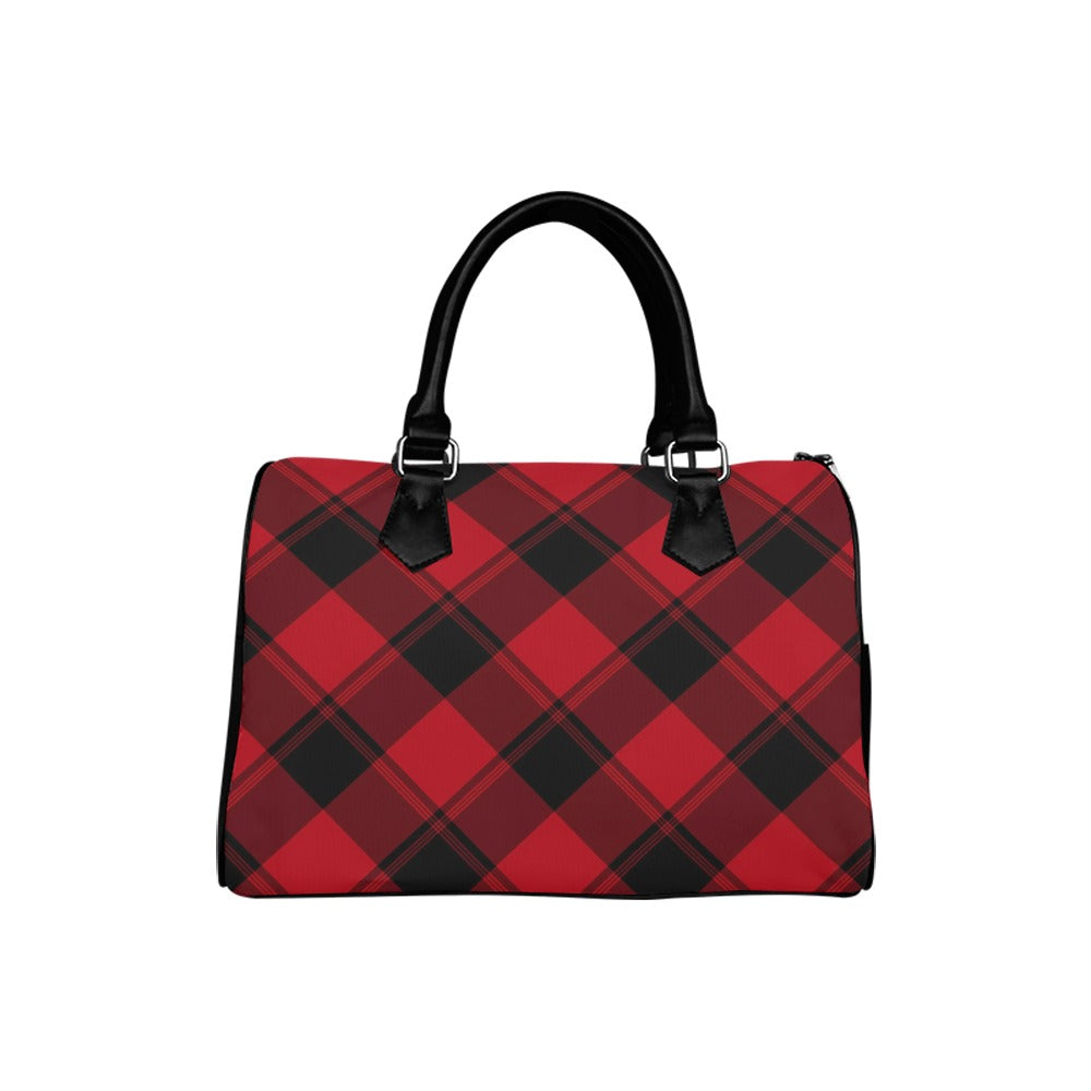 Toffee Apple Plaid Boston Handbag