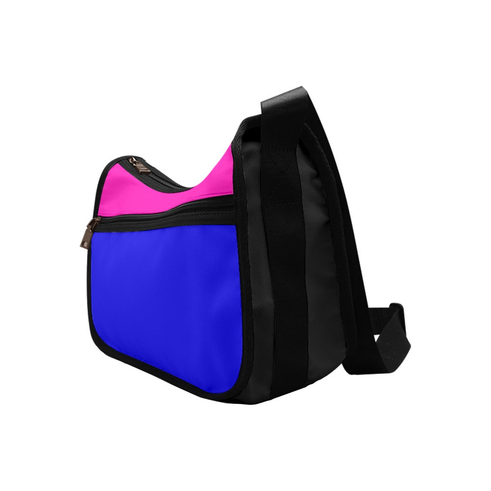 Blue And Pink Mismatch Crossbody Bag - Offbeat Sweetie