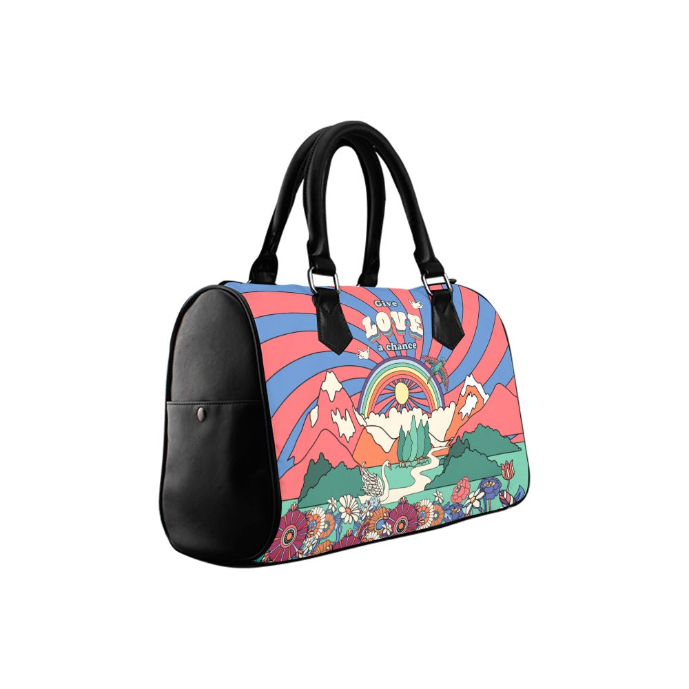 Peace and Love Boston Handbag - Offbeat Sweetie