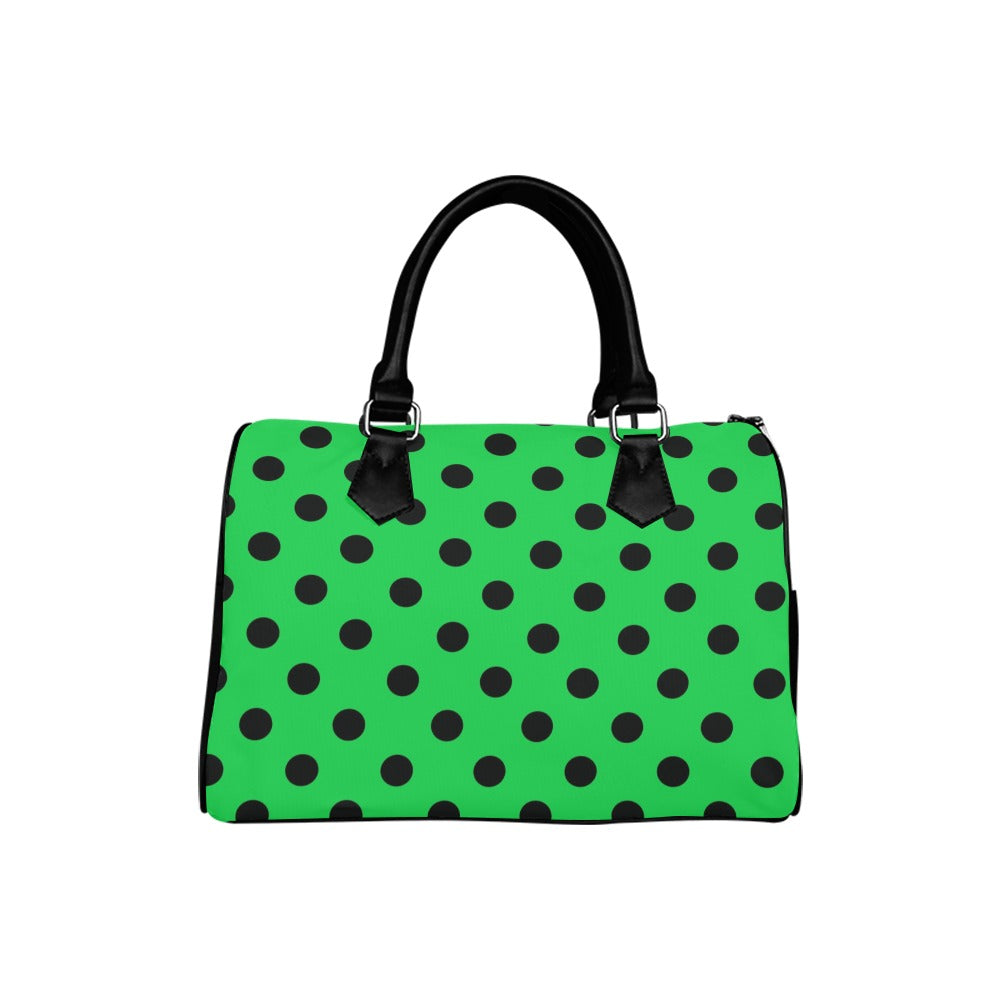 Lucky Green Polka Dot Boston Handbag