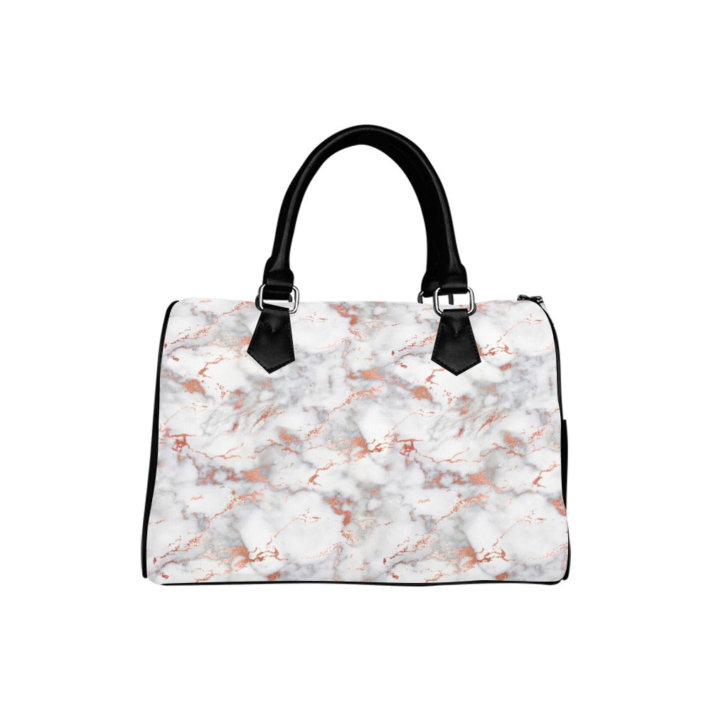Marble Blush Boston Handbag - Offbeat Sweetie