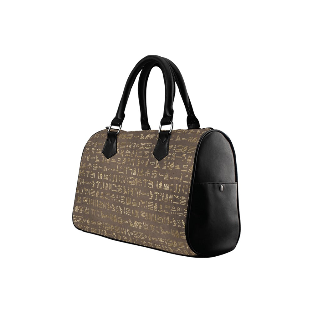 Hieroglyphics Boston Handbag - Offbeat Sweetie