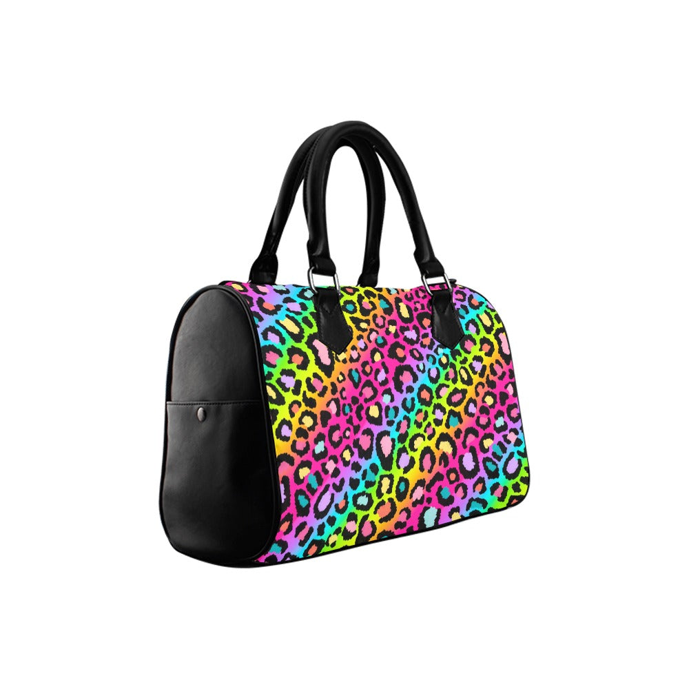 Rainbow Leopard Boston Handbag - Offbeat Sweetie