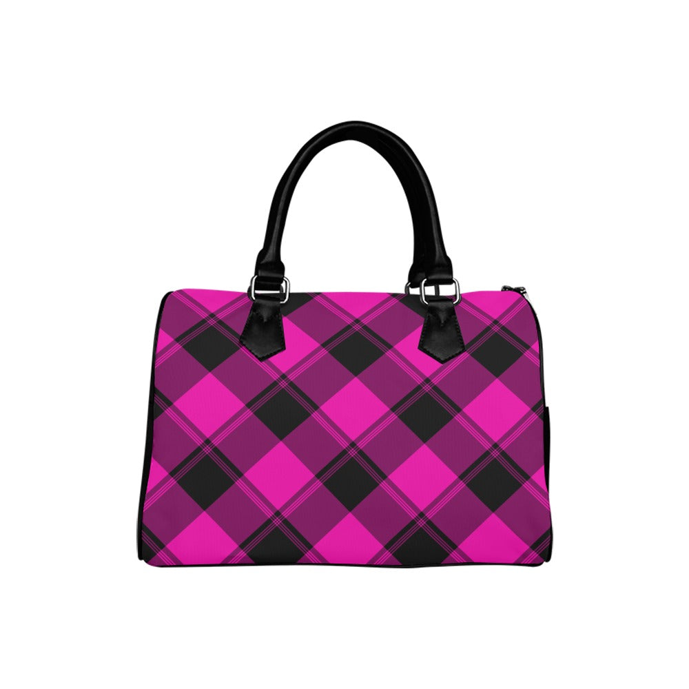 Pretty In Pink Plaid Boston Handbag