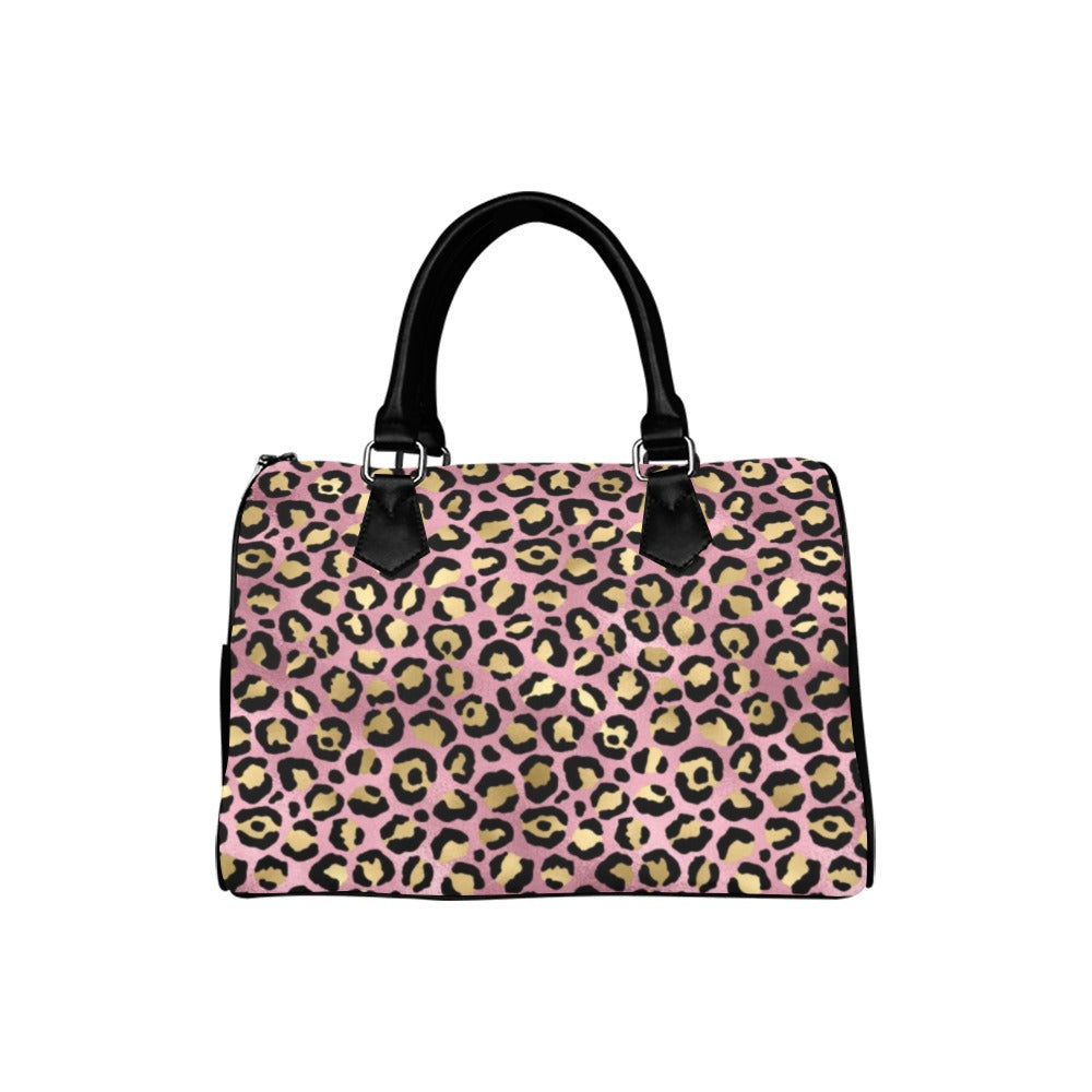 Pink Leopard Boston Handbag - Offbeat Sweetie