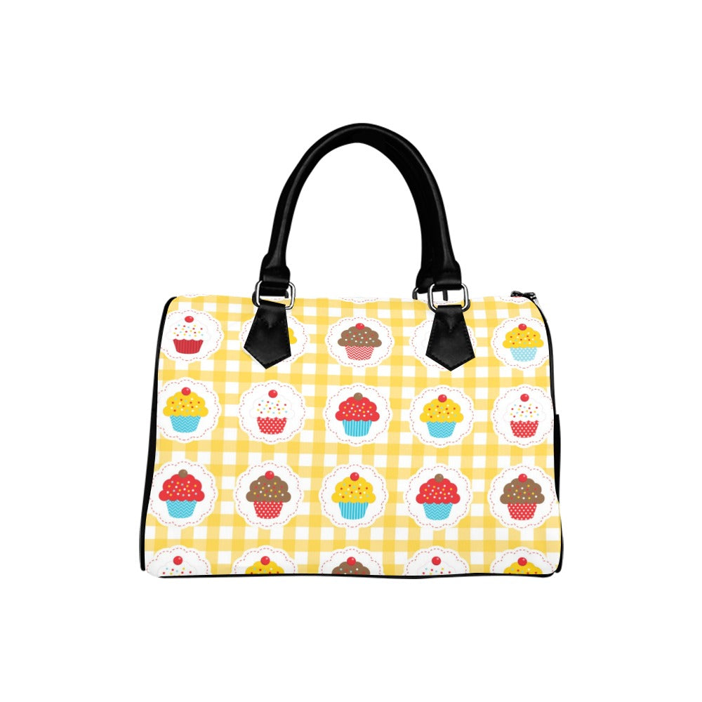 Yellow Gingham Cupcakes Boston Handbag