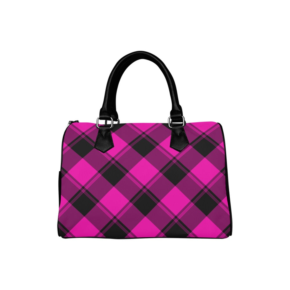 Pretty In Pink Plaid Boston Handbag