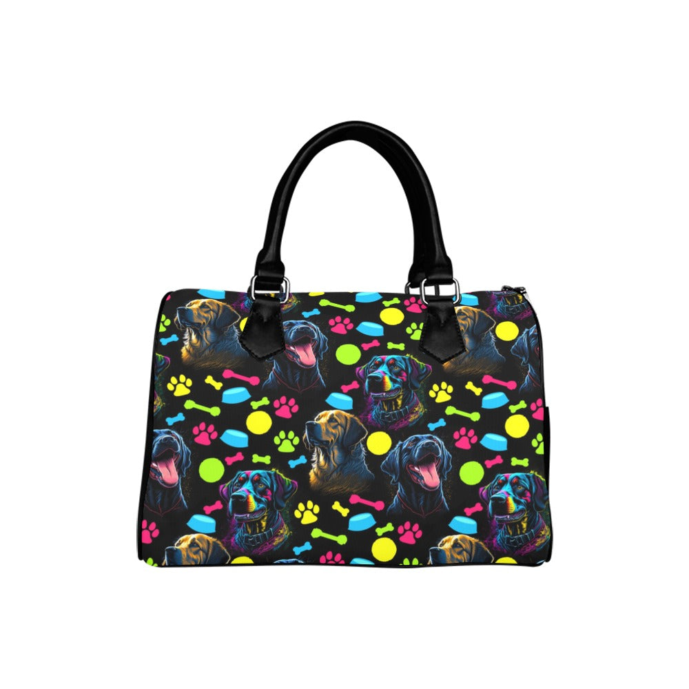 Neon Dogs Boston Handbag - Offbeat Sweetie
