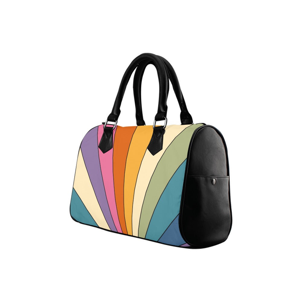 Retro Rainbow Boston Handbag - Offbeat Sweetie