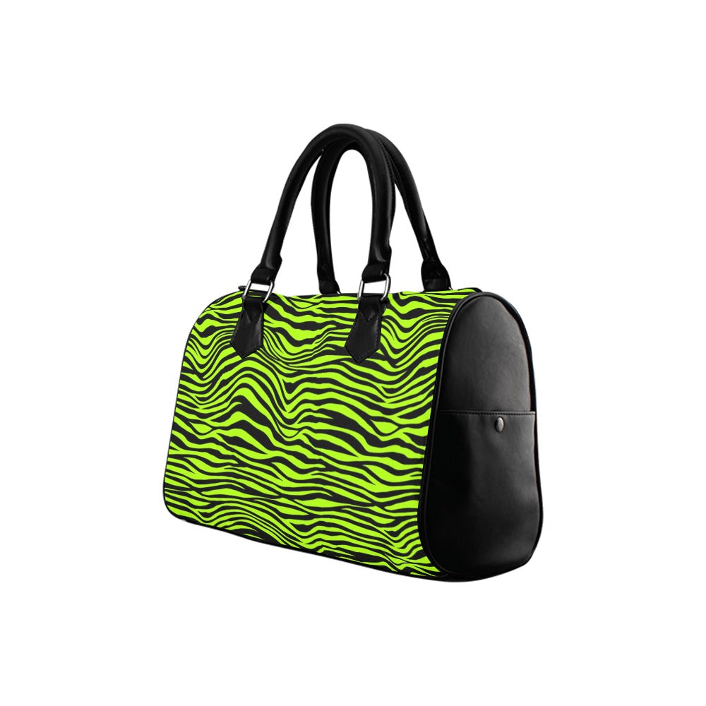 Neon Zebra Boston Handbag - Offbeat Sweetie