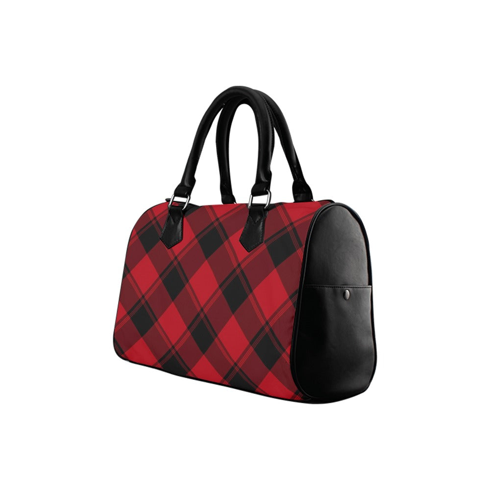 Toffee Apple Plaid Boston Handbag