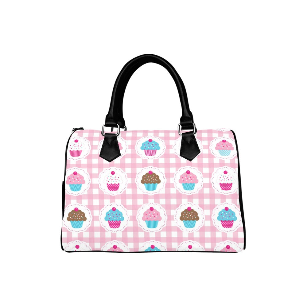 Pink Gingham Cupcakes Boston Handbag