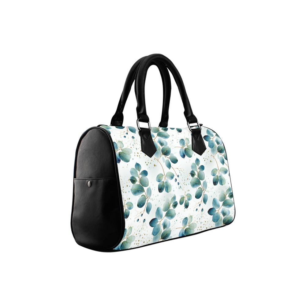 Eucalyptus Leaves Boston Handbag - Offbeat Sweetie