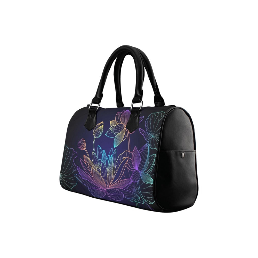 Rainbow Lotus Flowers Boston Handbag - Offbeat Sweetie