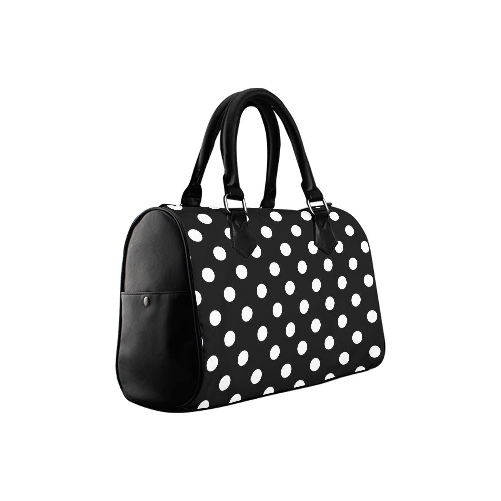 Paint It Black Polka Dot Boston Handbag