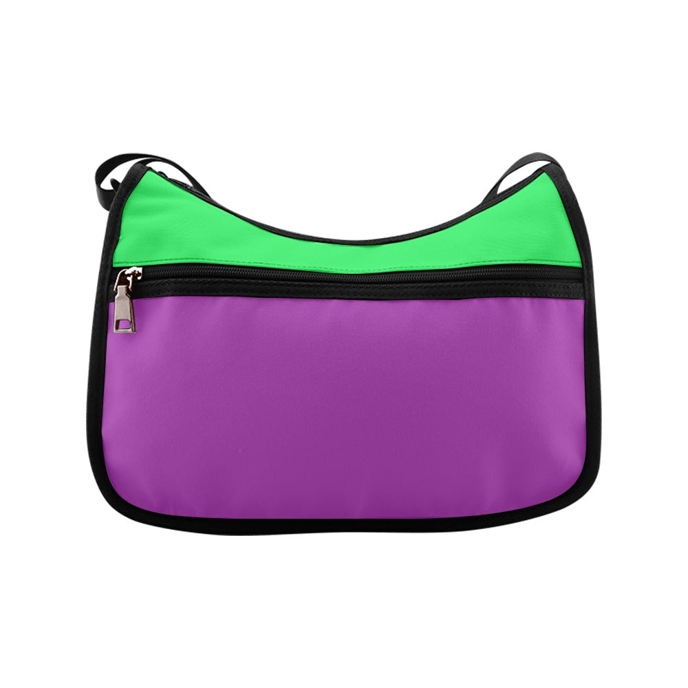 Green And Purple Mismatch Crossbody Bag - Offbeat Sweetie