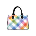 Watercolour Rainbow Plaid Boston Handbag