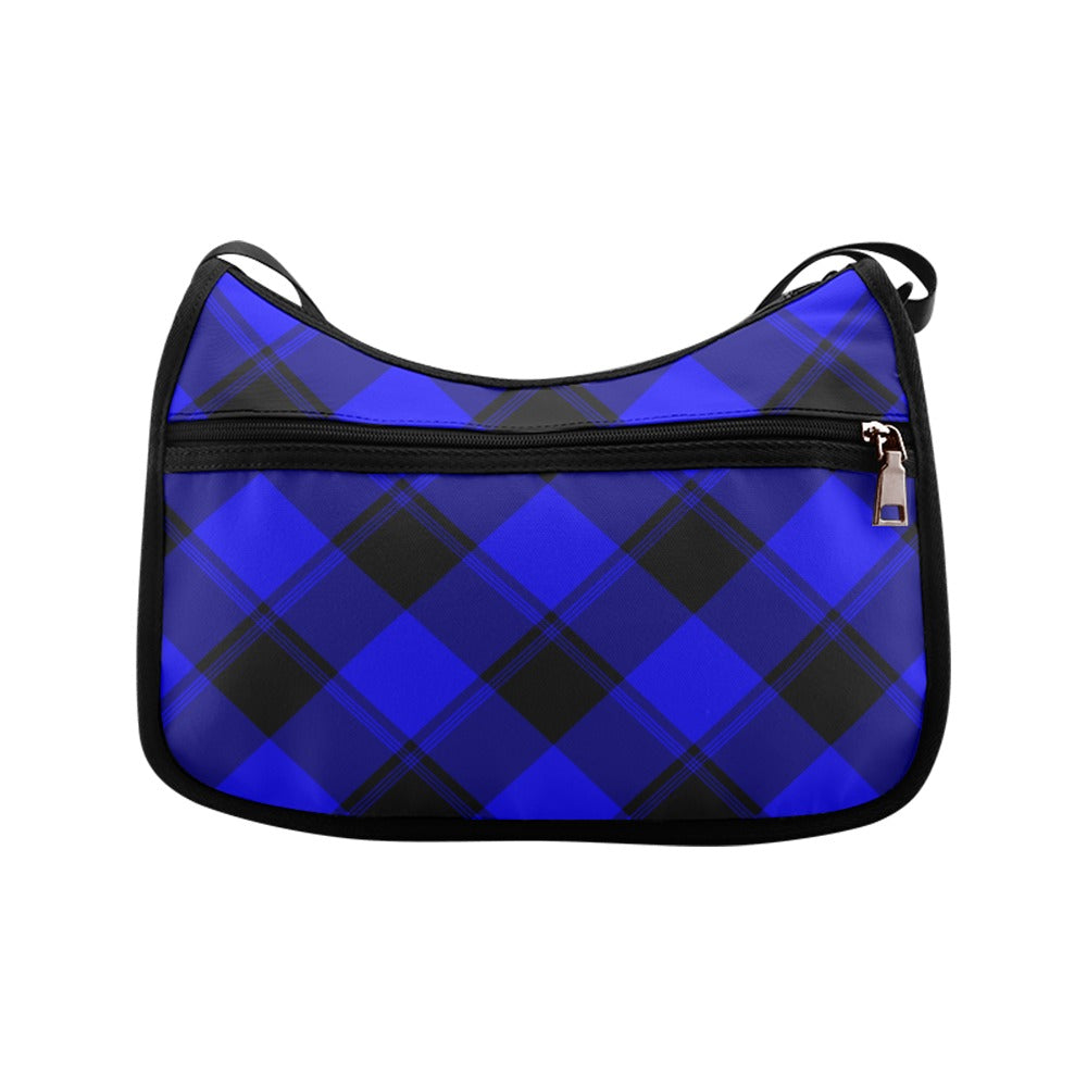 Vivid Blue Plaid Crossbody Bag