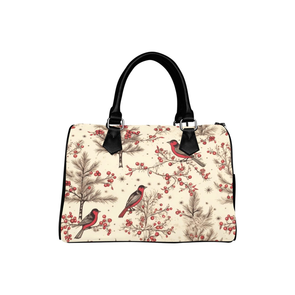 Christmas Birds Boston Handbag - Offbeat Sweetie
