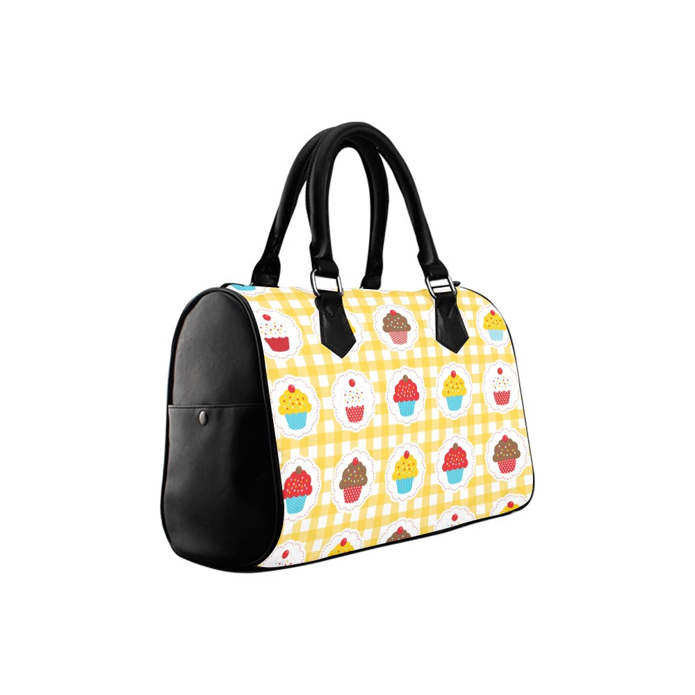Yellow Gingham Cupcakes Boston Handbag