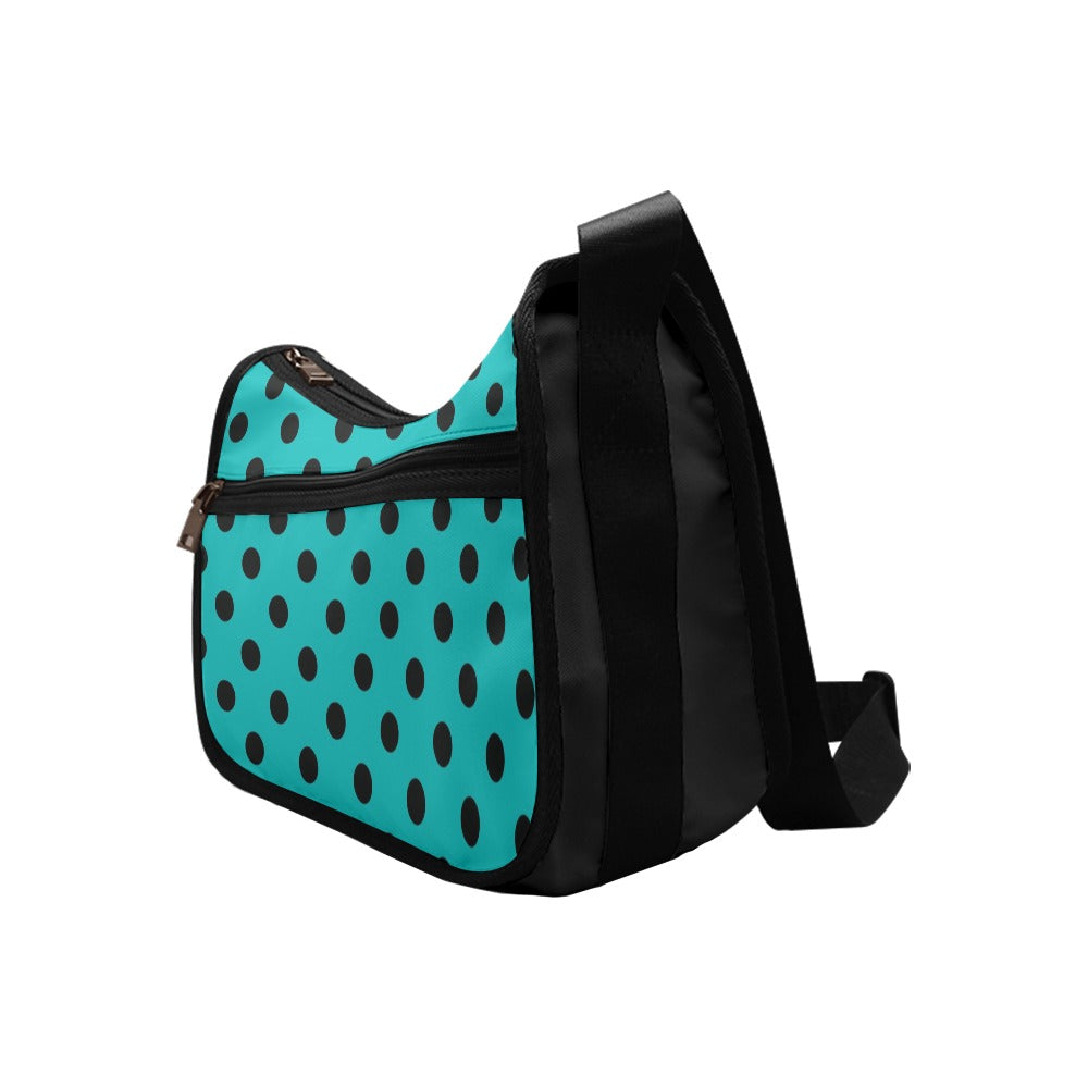 Pennyroyal Teal Polka Dot Crossbody Bag