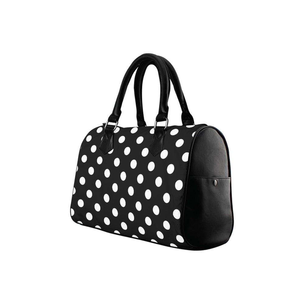 Paint It Black Polka Dot Boston Handbag
