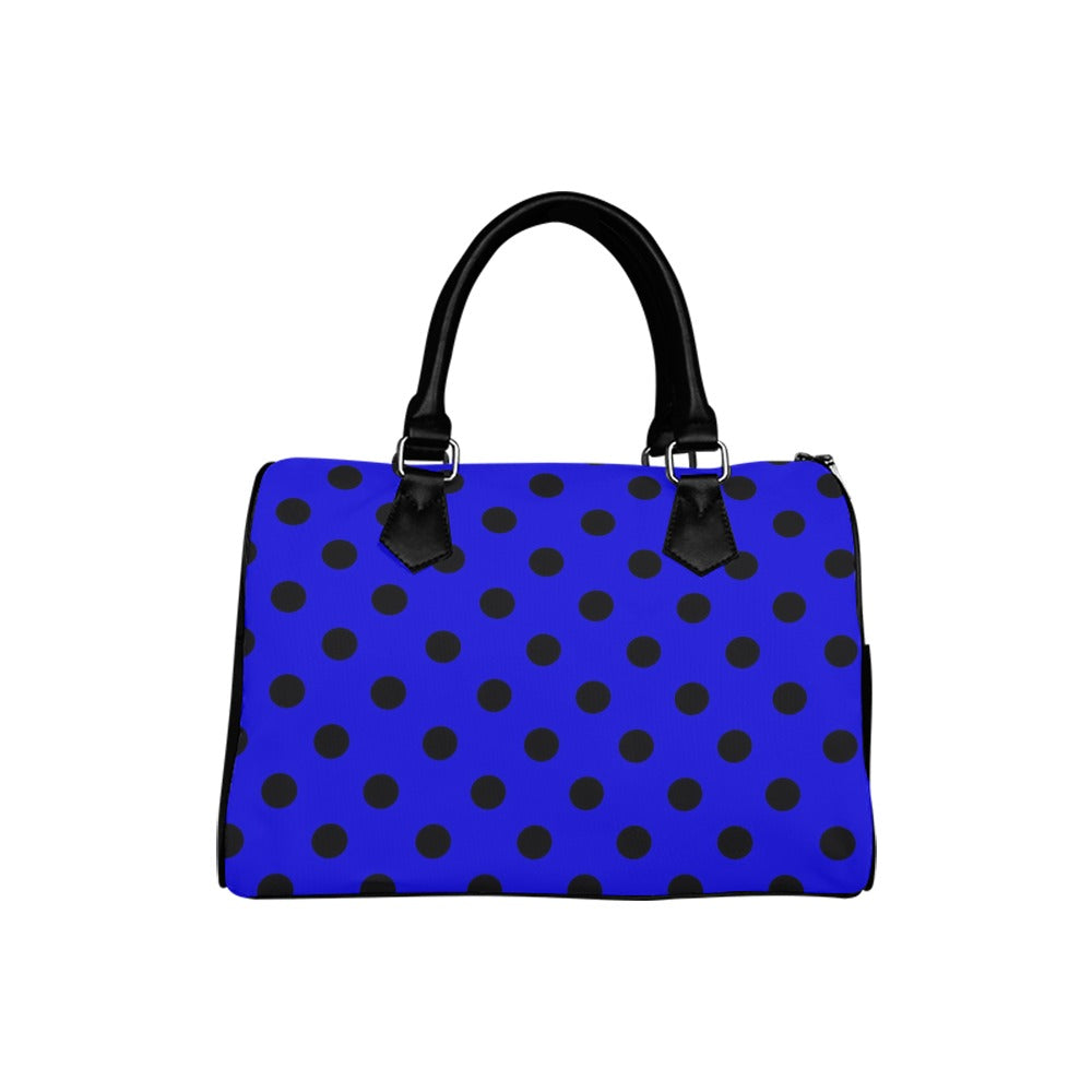 Vivid Blue Polka Dot Boston Handbag