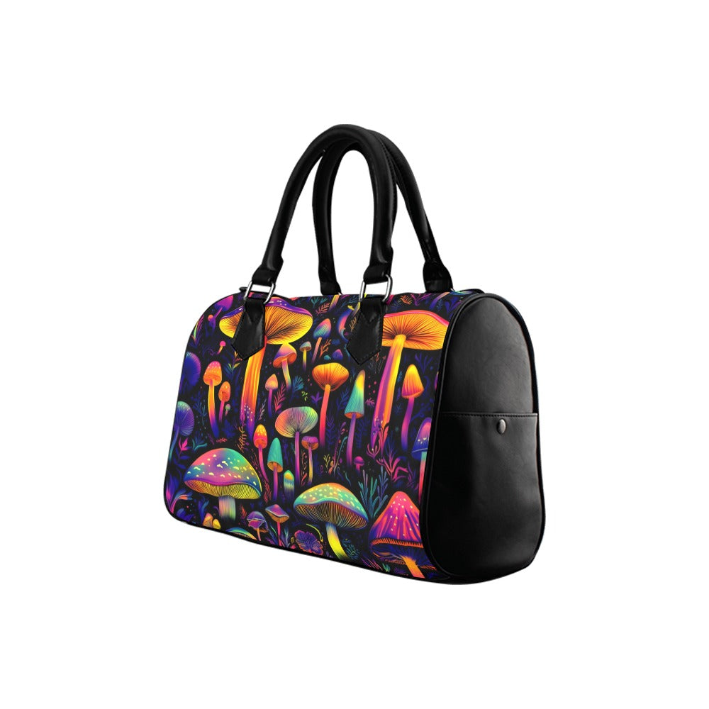 Neon Mushrooms Boston Handbag - Offbeat Sweetie