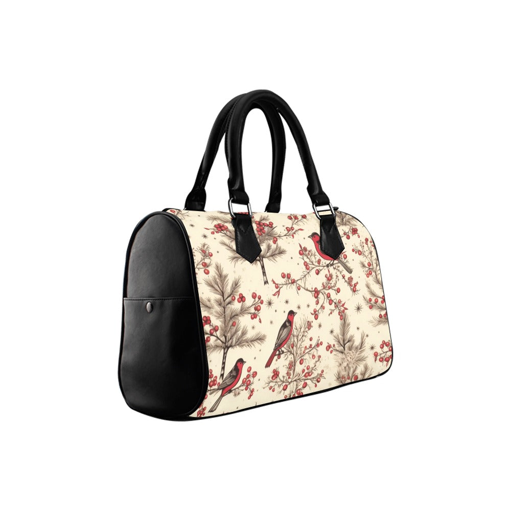 Christmas Birds Boston Handbag - Offbeat Sweetie
