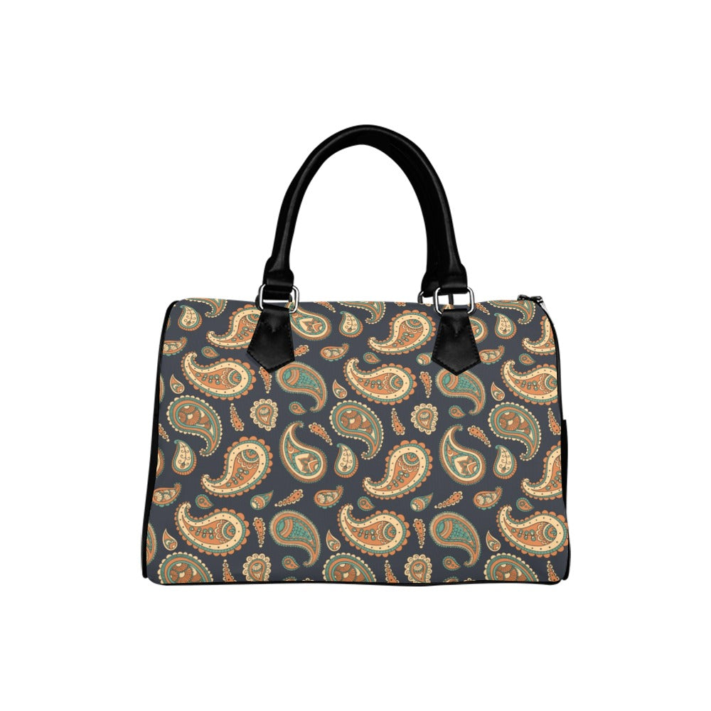 Retro Paisley Boston Handbag - Offbeat Sweetie