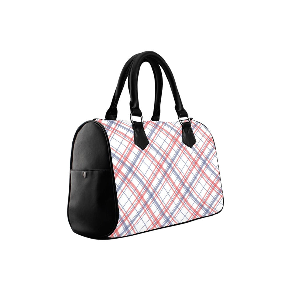 Candy Stripe Plaid Boston Handbag