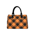 Pumpkin Pop Plaid Boston Handbag