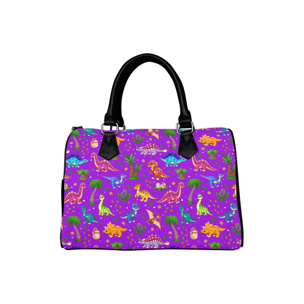 Purple Baby Dinos Boston Handbag - Offbeat Sweetie