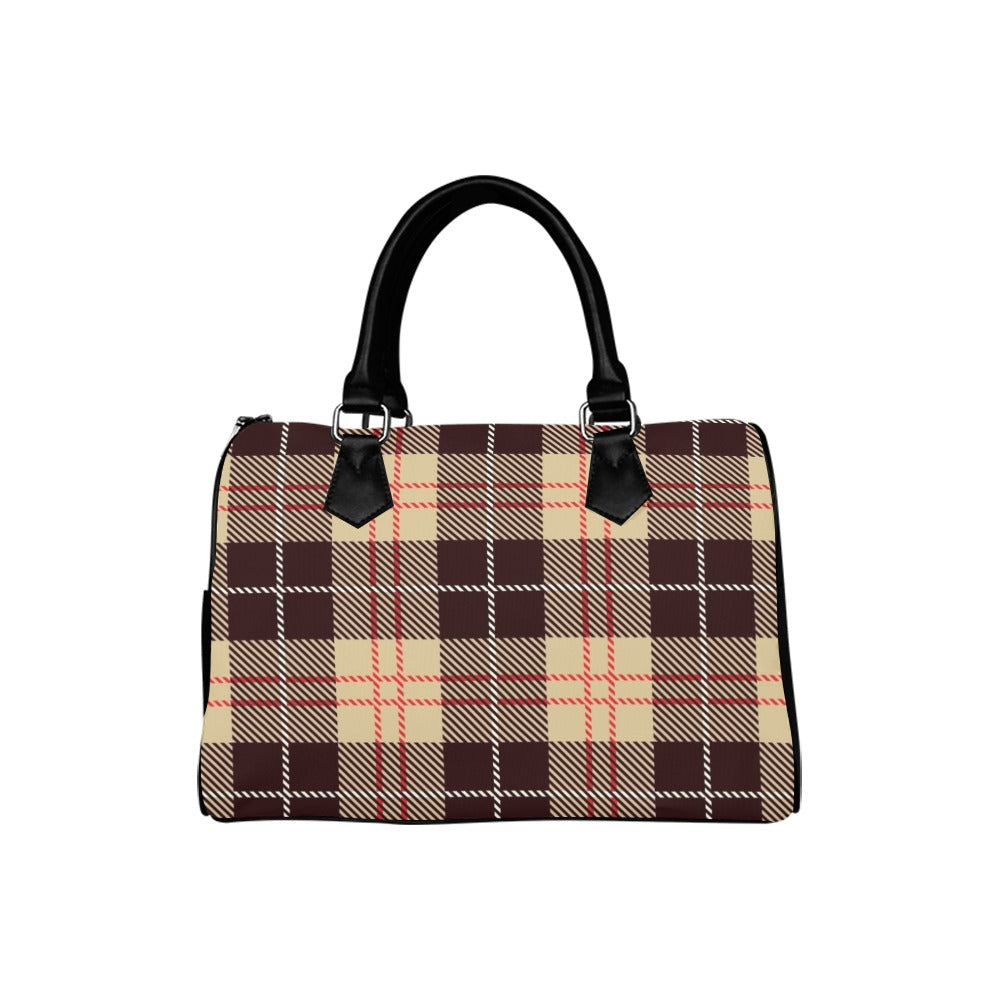 Choco Mocha Plaid Boston Handbag
