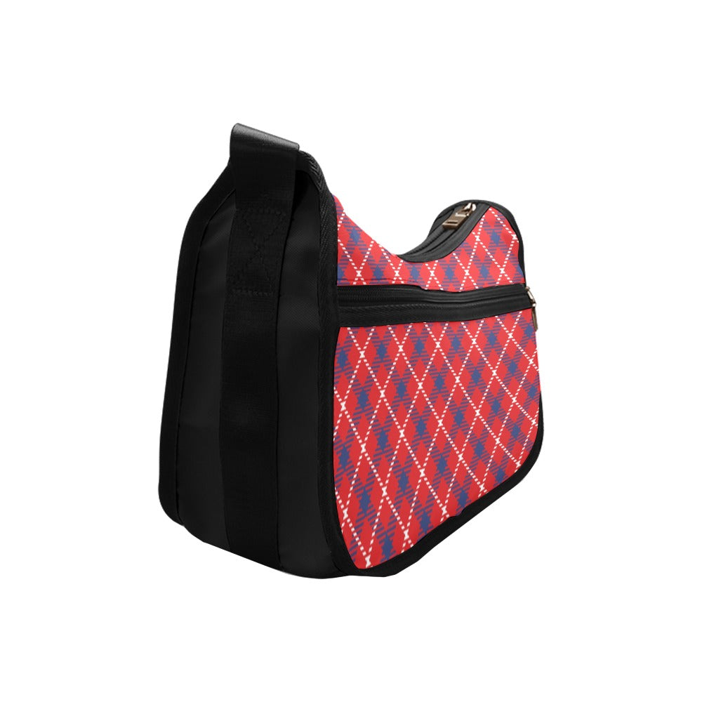 Cherry Red Plaid Crossbody Bag
