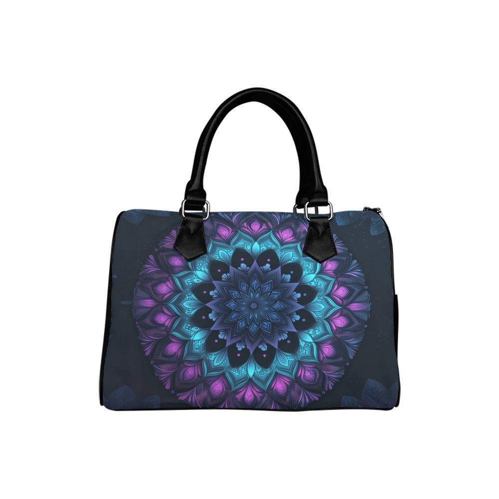 Blue And Purple Mandala Boston Handbag - Offbeat Sweetie