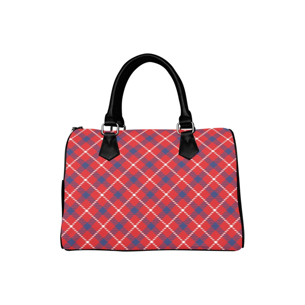 Cherry Red Plaid Boston Handbag