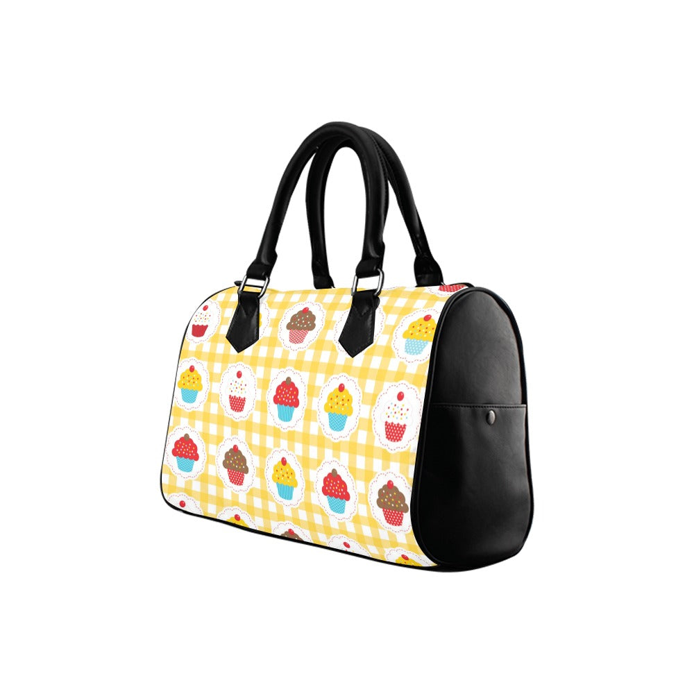 Yellow Gingham Cupcakes Boston Handbag