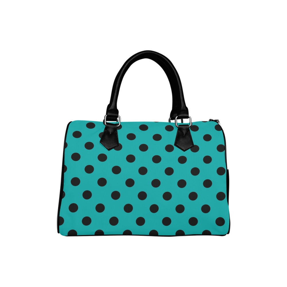Pennyroyal Teal Polka Dot Boston Handbag